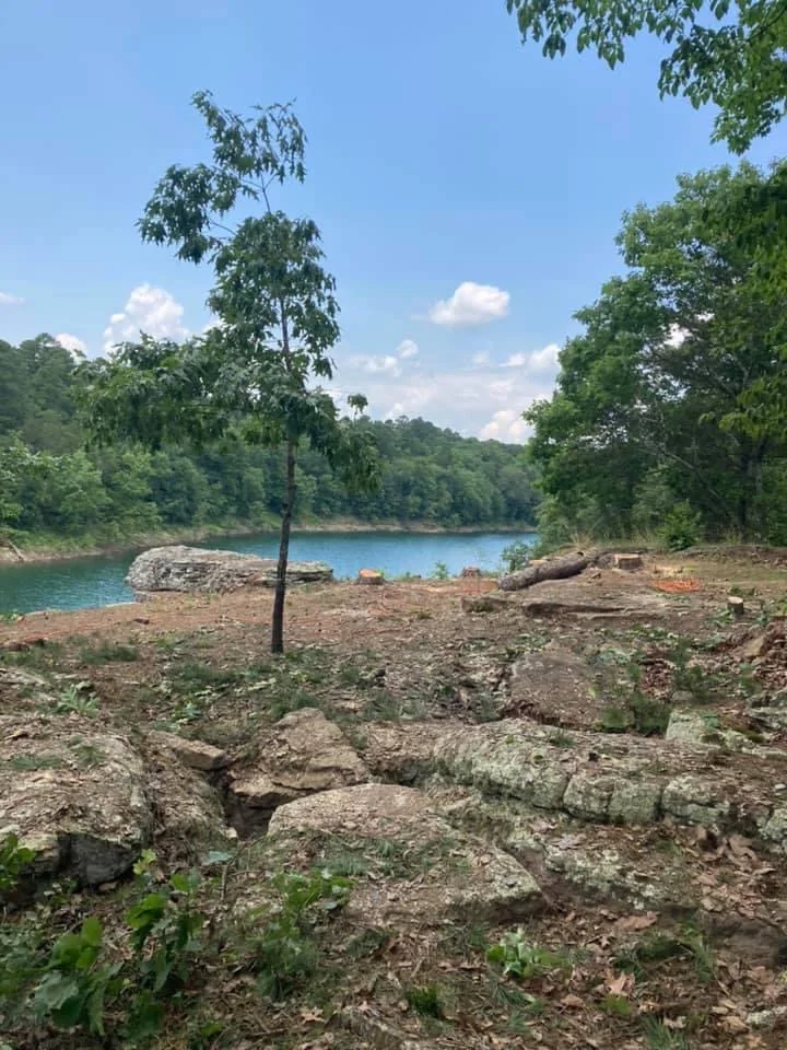 Waterfront lot cleared and cleaned up for a new build on Greers Ferry Lake.